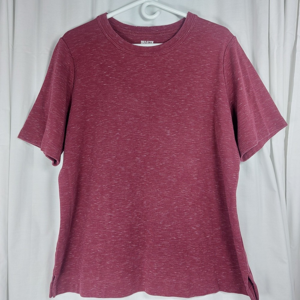 DULUTH TRADING Womens Short Sleeve Heathered Burgundy‎ T-Shirt Size 1X
